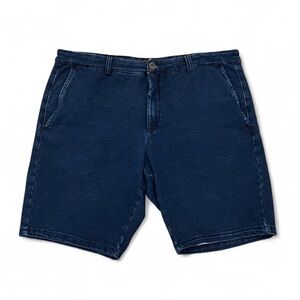 Thomas Dean Men’s Natural Indigo Stretch Cotton Flat Front 9” Shorts Blue 38